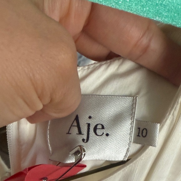 Aje Dress Ivory and Mahogany Asymmetrical Reflection Cut out hi lo Size 10 - Picture 8 of 12